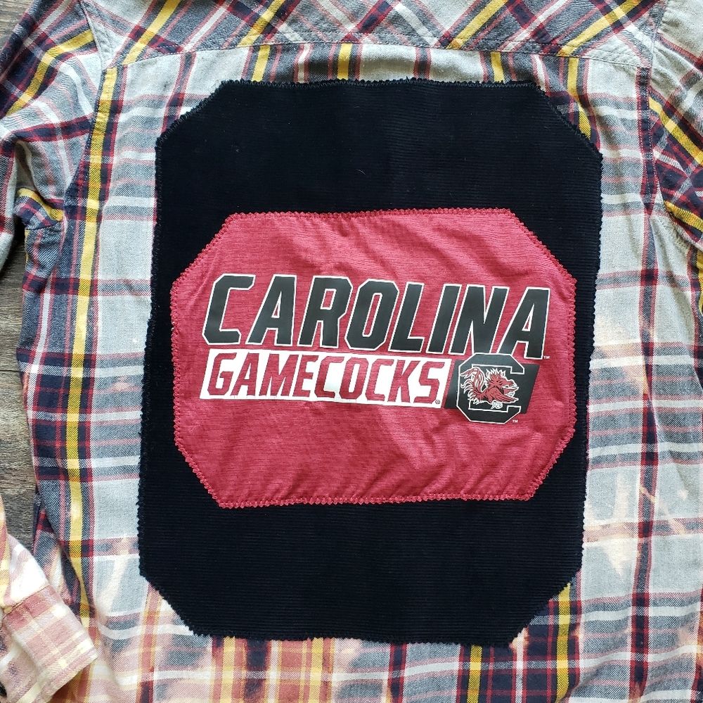 Custom bleached Carolina Gamecocks flannel - Picture 8 of 9